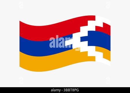 Flagge von Artsach. Artsakh Flagge offizielle Farben und proportionale digitale Vektor-Illustration. Wellige Flagge. Stock Vektor
