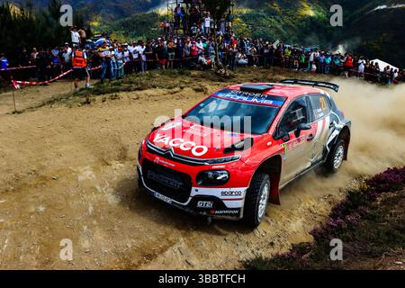 Piombino, Piombino, Italien. Mai 2025. Fahren Yohan Rossel und Co-Pilot Arnaud Dunand, vom Team Ph Sport Citroen C3 Rally2, sie treffen auf den 1. The Day of the Race, während der FIA World Rally Championship WRC Vodafone Rally de Portugal 2025, 16. Mai, Matosinhos, Portugal Credit: Luca Barsali/ZUMA Press Wire/ZUMA Wire/Alamy Live News Stockfoto