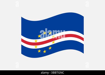 Flagge von Kap Verde. Kap Verde wellige Flagge digitale Vektor-Illustration. Stock Vektor