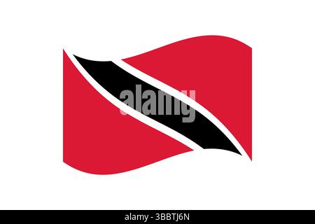 Flagge von Trinidad und Tobago. Trinidad und Tobago wellige Flagge digitale Vektor-Illustration. Stock Vektor