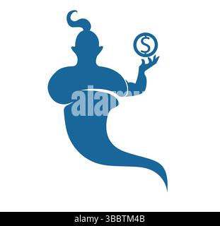 Designvorlage mit gennie Logo und Lampe Stock Vektor