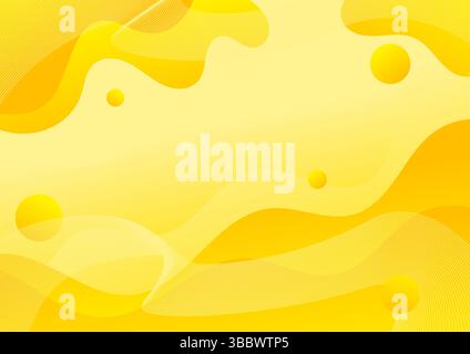 Abstrakte Hintergrundform mit gelbem Gradienten und Wellenlinie Stock Vektor
