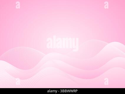 Abstrakter rosafarbener Wellenhintergrund mit Wellenlinien Stock Vektor