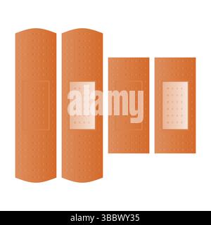 Sticky Medical Gips Vektor. Steriler Pflaster zur ersten Hilfe bei Wunden. Gipssymbol auf weißem Hintergrund. Stock Vektor