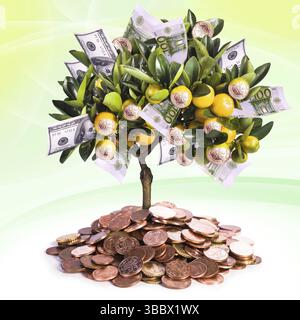 Ein symbolisches Bild für finanziellen Erfolg und Geldeinsparungen Stockfoto