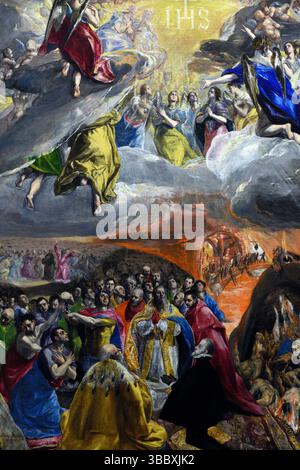 Anbetung des Namens Jesu, Traum von Philipp II., El Greco, 1578-1580, Öl auf Leinwand, Real Monasterio de San Lorenzo de El Escorial. Stockfoto