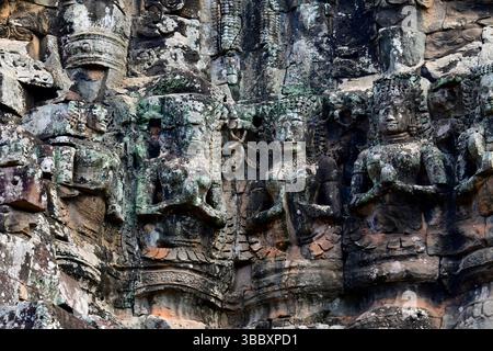 Terrasse des Leper King in Angkor Thom, Siem Reap, Kambodscha, Südasien. Stockfoto