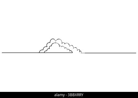 Durchgehende einzeilige Zeichnung von Wolken Vektorillustration der minimalistischen Zeichnung weißer Hintergrund Stock Vektor