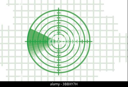 Vektorillustration grünes Radarsystem Konzept Stock Vektor