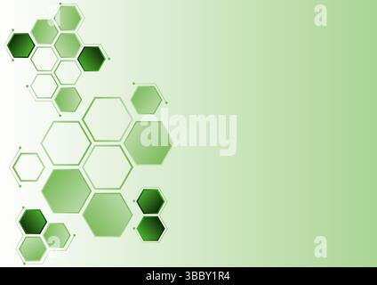 Abstrakte Hintergrundhexagone mit grünem Verlauf Stock Vektor