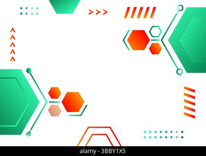 Abstrakter geometrischer Hintergrund mit Sechsecken und Pfeilen Stock Vektor
