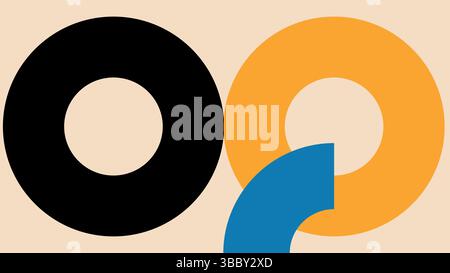 Minimales abstraktes Bild mit Fett kreisförmigem Hintergrund Stock Vektor