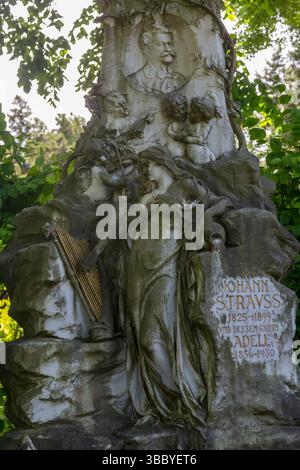 Grab von Johann Baptist Strauss II., auch bekannt als Johann Strauss Jr., dem Jüngeren oder Sohn, Zentralfriedhof, Zentralfriedhof, Wien, Österreich Stockfoto
