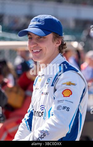 Speedway, in, USA. Mai 2025. DAVID MALUKAS (4) (USA) aus Chicago, IL, bereitet sich auf die Qualifikation für den 109. Lauf des Indianapolis 500 auf dem Indianapolis Motor Speedway vor. (Kreditbild: © Walter G. Arce Sr./ASP via ZUMA Press Wire) NUR REDAKTIONELLE VERWENDUNG! Nicht für kommerzielle ZWECKE! Stockfoto