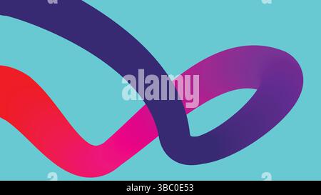 Bunte abstrakte Kontur auf Cyan-Hintergrund Stock Vektor