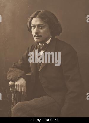 Porträt des französischen Schriftstellers Alphonse Daudet. Vintage Archive Foto von Nadar [Gaspard Félix Tournachon], um 1860er Jahre Stockfoto