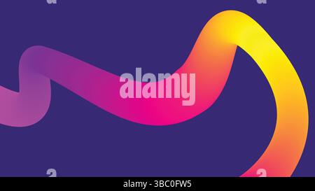 Fließender Neonstrich auf lila Hintergrund Stock Vektor