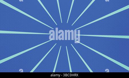Radial Flash Burst in Blau und Aqua Hintergrund Stock Vektor
