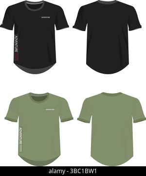 Minimalistisches Adventure-T-Shirt – Motivational Custom Design für Entdecker und Träumer Stock Vektor