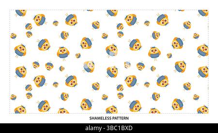 Niedliches Cartoon-Sailor Owl nahtloses Muster für Nautik- und Tiermotive Stock Vektor