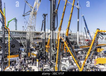BAUMA München, 34. Weltleitmesse für Baumaschinen, Baustoffmaschinen, Bergbaumaschinen, Baufahrzeuge und Const Stockfoto
