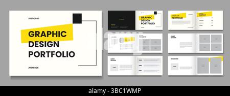 Vorlagen für das Portfolio von Landschaftsgrafik-Design drucken Stock Vektor