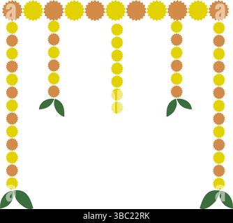 Haldi Zeremonie Dekorationselemente, Mehendi für indische Hochzeitseinladungen. Haldi Dekoration, Haldi Einladung, indische Hochzeitsdekoration Elemente Vect Stock Vektor
