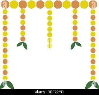 Haldi Zeremonie Dekorationselemente, Mehendi für indische Hochzeitseinladungen. Haldi Dekoration, Haldi Einladung, indische Hochzeitsdekoration Elemente Vect Stock Vektor