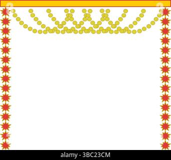 Haldi Zeremonie Dekorationselemente, Mehendi für indische Hochzeitseinladungen. Haldi Dekoration, Haldi Einladung, indische Hochzeitsdekoration Elemente Vect Stock Vektor