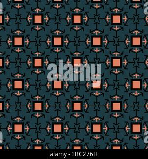 Abstrakte nahtlose Pfeile geometrisches Muster. Farbenfrohe quadratische Form geometrisches bearbeitbares Muster Design für Mode, Stoff, Textildruck und Tapeten. Stock Vektor