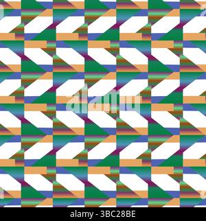 Abstraktes nahtloses geometrisches Muster. Farbenfrohe geometrische Kunst der Formen. Streifen Muster Vektor Design für Mode, Stoff, Textilien Druck, Hintergrund Stock Vektor