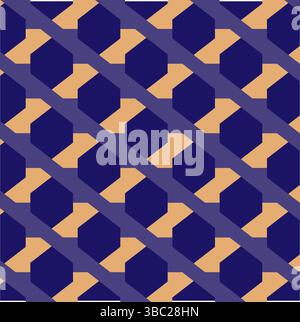 3D abstraktes nahtloses buntes Sechseckmuster Vektor. Geometrisches ethnisch-orientalisches sechseckiges Kunstmuster. Design für Hintergrund, Tapeten, Bodenbelag. Stock Vektor