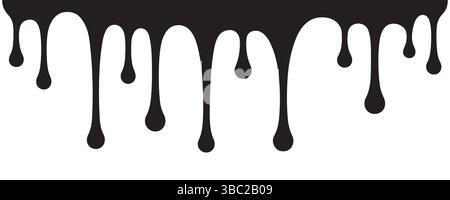 Abstrakte Farbe tropft nach unten und schafft einen starken Kontrast und fließenden künstlerischen Ausdruck Stock Vektor