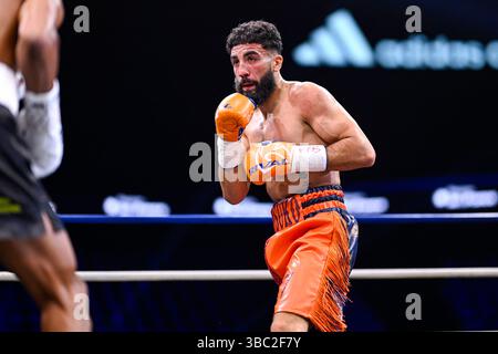 Paris, Frankreich. Mai 2025. Boxkampf Milan Prat gegen Placido Ramirez in der Adidas Arena am 17. Mai 2025 in Paris. Foto: Victor Joly/ABACAPRESS.COM Credit: Abaca Press/Alamy Live News Stockfoto
