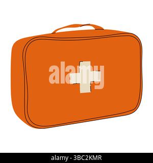 Orangefarbene Vektorgrafik des Verbandskastens Stock Vektor