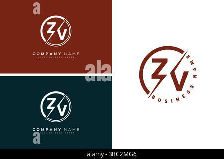 ZV-Vektor-Logo-Vorlage – einfaches Symbol für Anfangsbuchstaben Z und V-Monogramm Stock Vektor