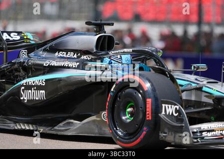 Imola, Italien. 18/20/2025. George Russell aus Großbritannien fährt das (63) Mercedes-AMG Petronas F1 Team F1 W16 E Performance Mercedes, Formel 1 AWS Gran Premio del Made in Italy und dell'Emilia-Romagna 2025.Credit: Alessio Morgese AG. Foto Morale / Emage / Alamy Live News Stockfoto