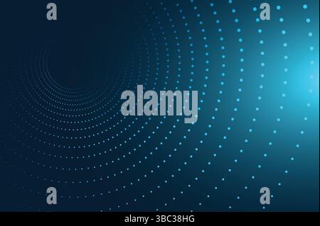 Abstrakter Blauer Hintergrund Leuchtender Geometrischer Linien. Modernes, Glänzendes Blaues Punktmuster. Digital Technology Futuristic Concept. Design für Deckbanner Stock Vektor