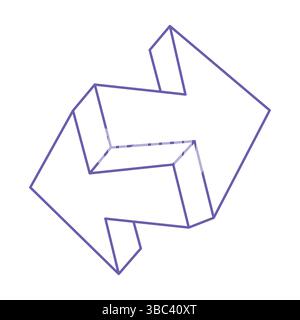 Illusionsformen. 3D-Geometriepfeile. Optische Illusionsfiguren. Heilige Geometrie. Stock Vektor