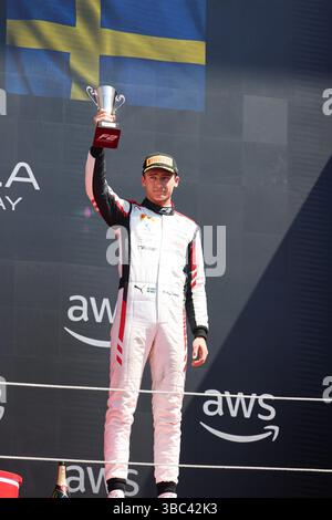 Imola, Italien. Mai 2025. Dino Beganovic (Hitech GP, Formel 2), Race Day, ITA, Formel 1 Weltmeisterschaft, Grand Prix Emilia-Romagna Imola, Autodromo Enzo e Dino Ferrari, 18.05.2025 Foto: Eibner-Pressefoto/Annika Graf Credit: dpa/Alamy Live News Stockfoto