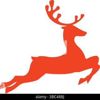 Hängende Rentier-weihnachtsdekoration mit rotem Designelement. Festliche Vektor-Illustration,. Stock Vektor
