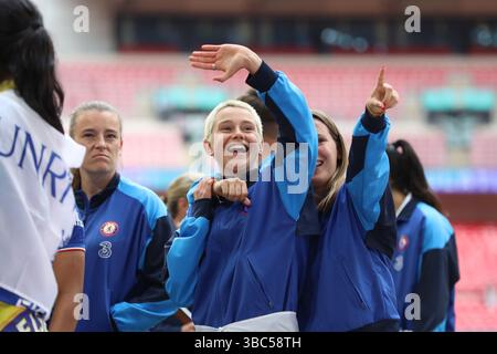 London, Großbritannien. Mai 2025. London, England, 18. Mai 2025: Während des Adobe Womens FA Cup Endspiels zwischen Chelsea und Manchester United im Wembley Stadium in London (Alexander Canillas/SPP) Credit: SPP Sport Press Photo. /Alamy Live News Stockfoto