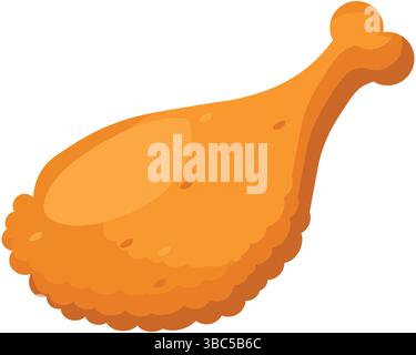 Köstliches Cartoon-Stück gebratenes Hühnchen, Fast Food-Design-Element Stock Vektor