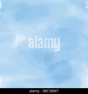 Abstrakter blauer Vektor-Hintergrund im Aquarellstil mit dezenten Schattierungen. Stock Vektor