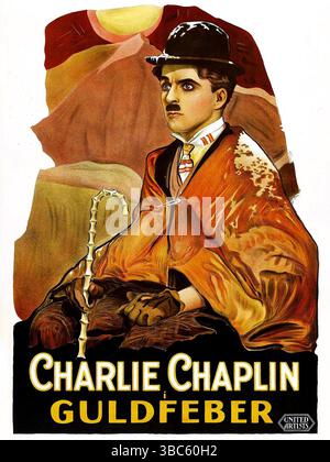 1925 Charlie Chaplin i Guldfeber (der Goldrausch), schwedisches Poster Stockfoto