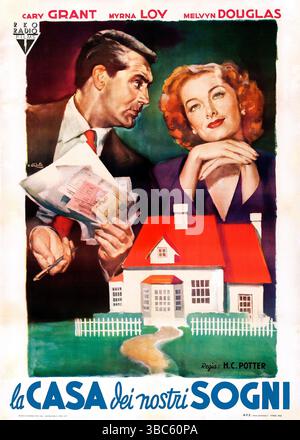 1948 La Casa dei Nostri Sogni (Originaltitel Mr. Blandings Builds His Dream House) mit Cary Grant und Myrna Loy, Regie: H C Potter, italienisches Poster Stockfoto