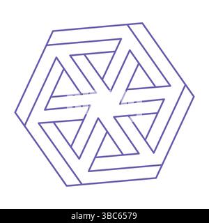 Unmögliche Formen, optische Illusion Logo, Vektor. Optische Kunstobjekte. Geometrische Figur. Stock Vektor