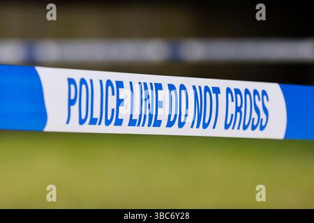 London, Großbritannien. Mai 2025. Ein Polizeivideo, das an einem Tatort gesehen wurde. (Credit Image: © Steve Taylor/SOPA Images via ZUMA Press Wire) NUR REDAKTIONELLE VERWENDUNG! Nicht für kommerzielle ZWECKE! Stockfoto