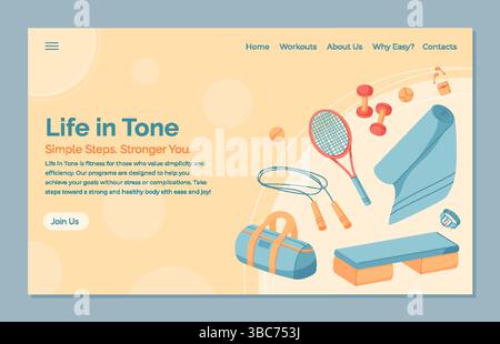 Farbenfrohes Banner Für Minimal Fitness-Geräte Stock Vektor