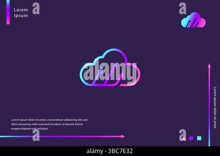 Cloud Technology Digital Data App Logo Hochladen Stock Vektor